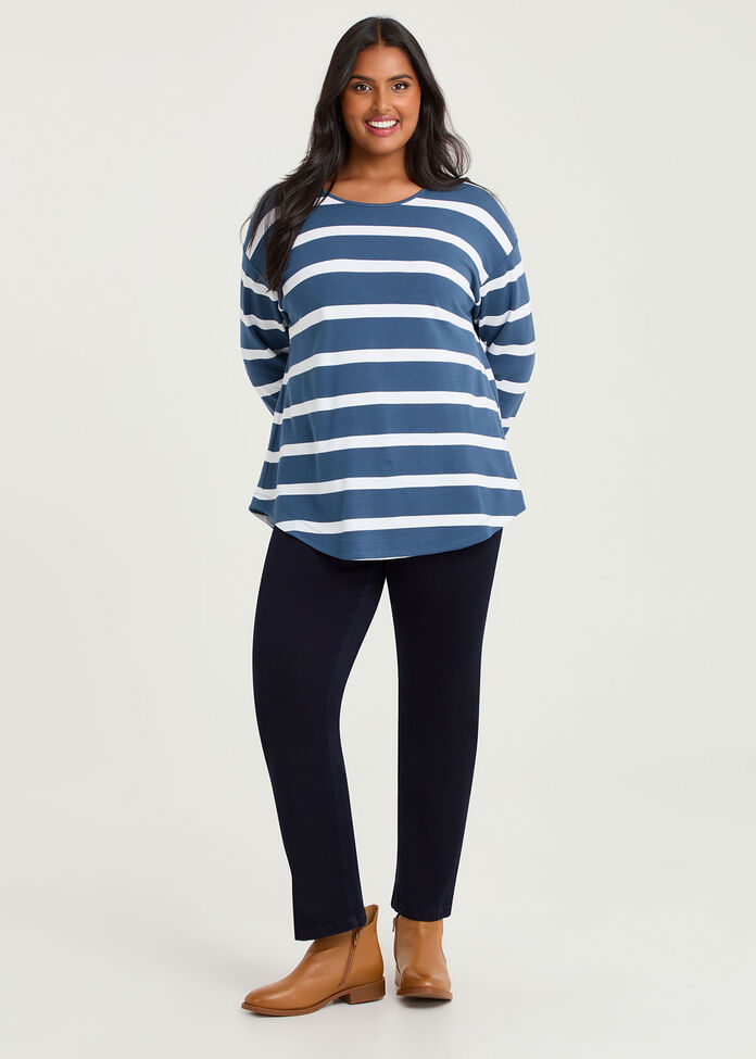 Bamboo Ponte Stripe Top, , hi-res