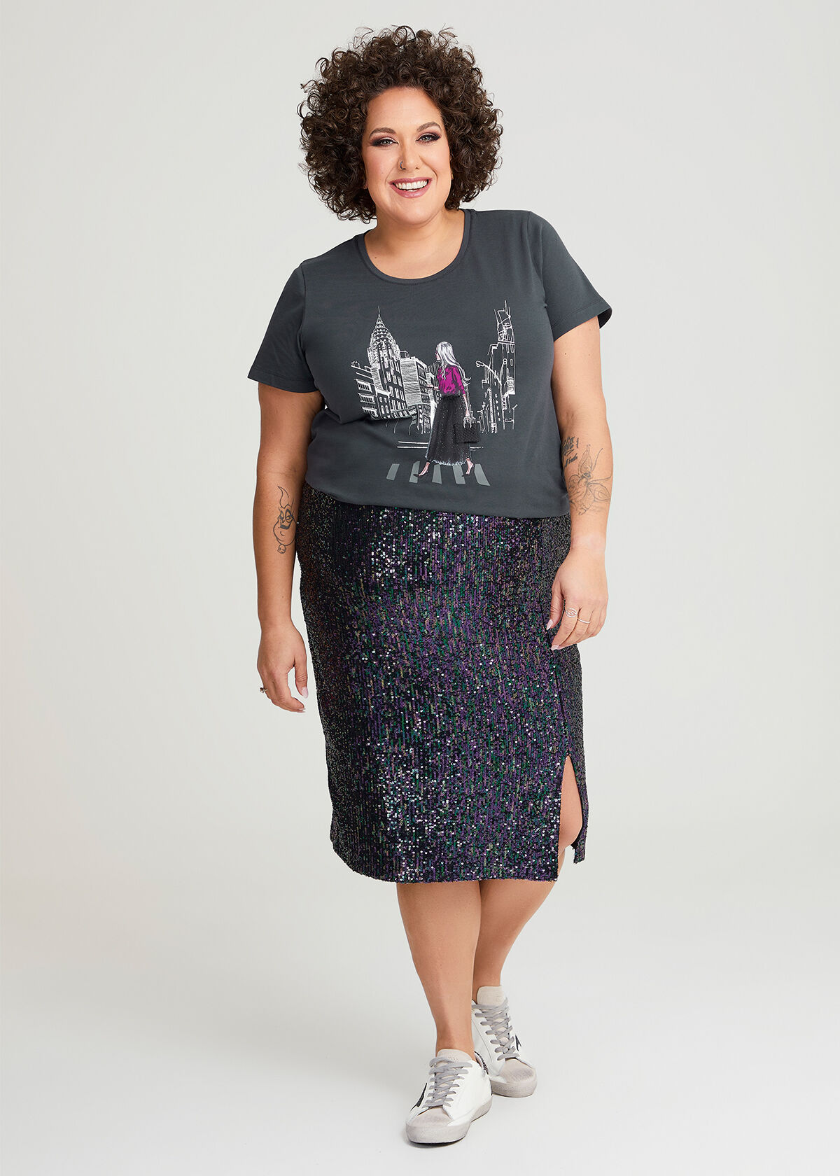 Plus size sequin hot sale skirt express