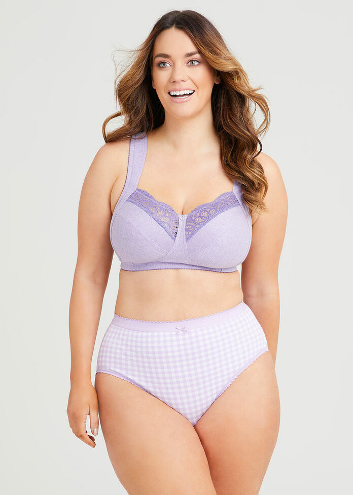 Shop Plus Size Wirefree Cotton Comfort Bra in Purple, Sizes 12-30