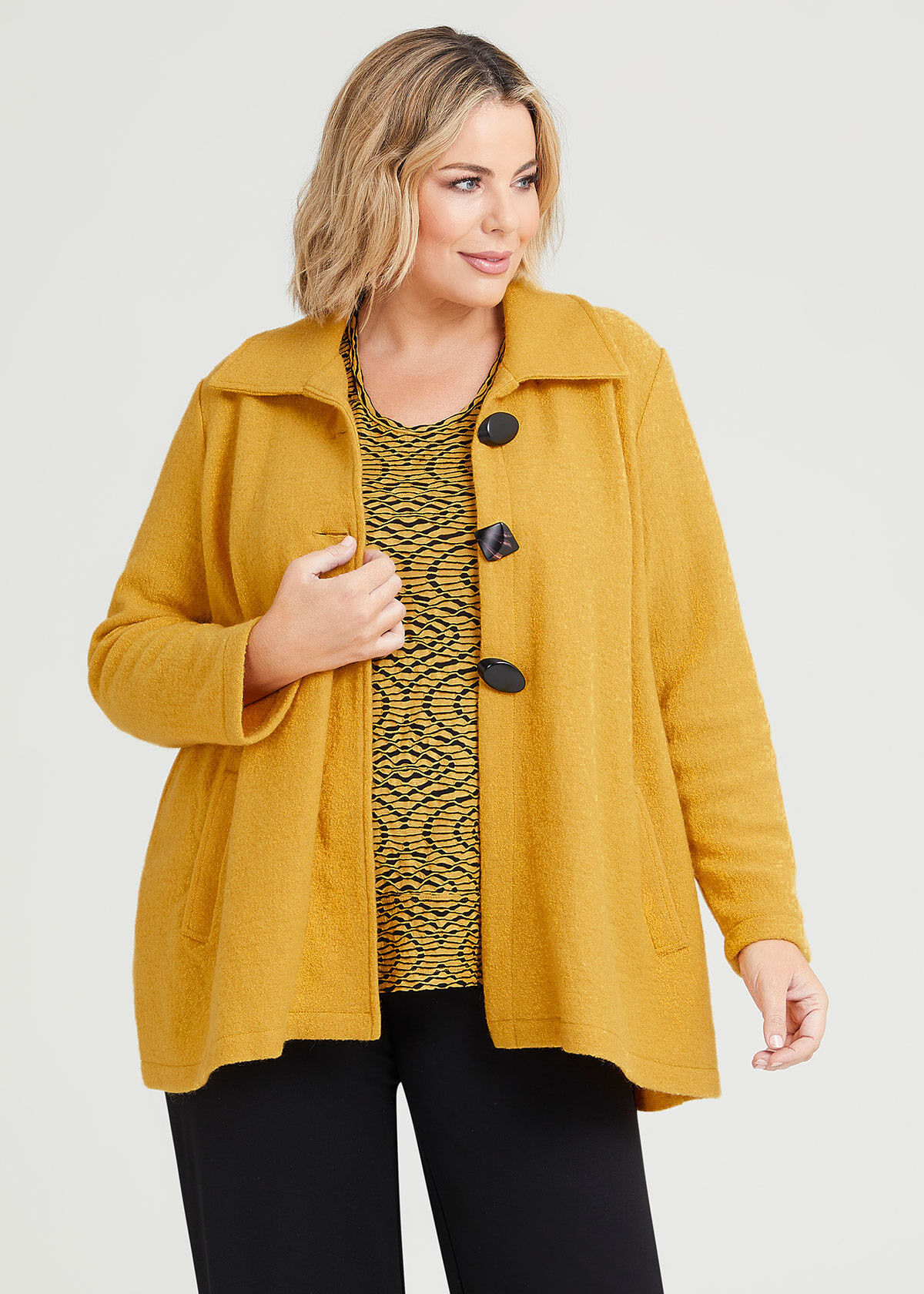 Mustard yellow sales jacket plus size