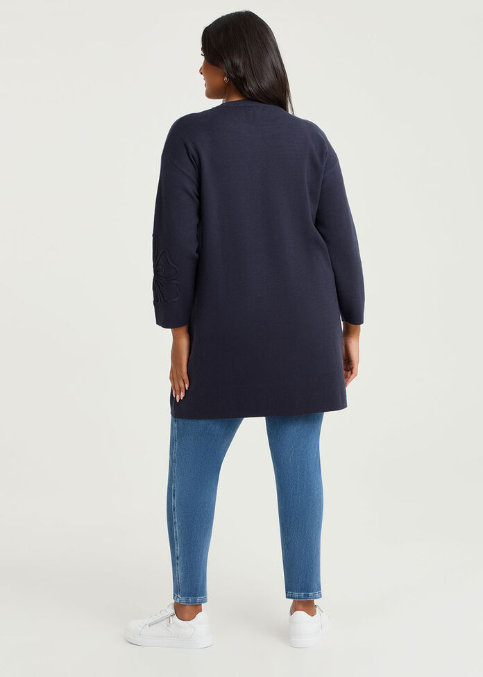 Flower Applique Knit Tunic, , hi-res