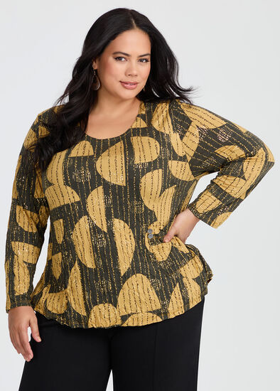 Plus Size Foil & Bamboo Crush Top