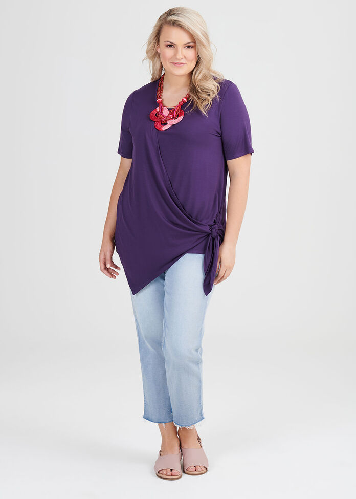 Bamboo Asymmetric Knot Top, , hi-res