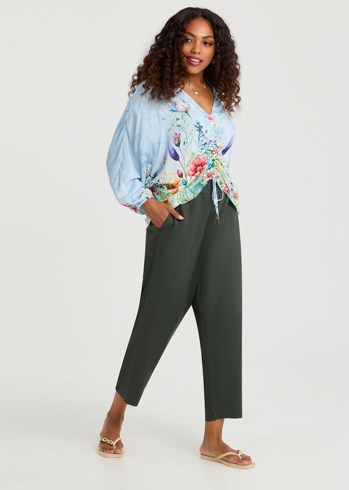 Stretch Linen Bella Pant, , hi-res