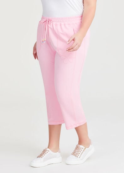 Plus Size Cotton Flower Crop Trackpant