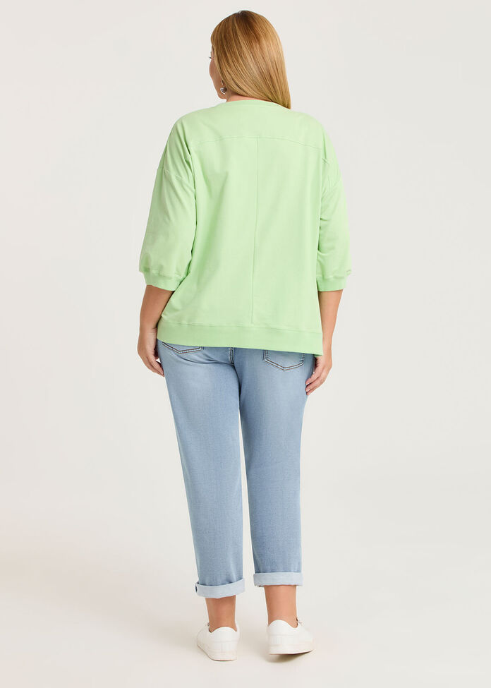 Cotton Star Relaxed Sweatshirt, , hi-res