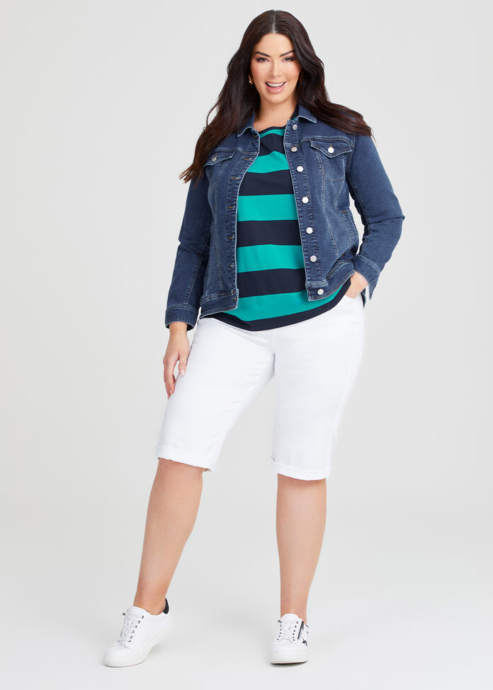 Relaxed Denim Jogger Short, , hi-res