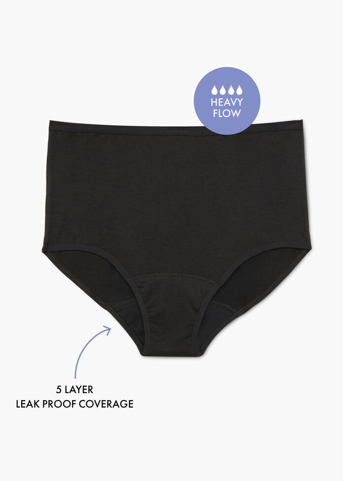 Shop Plus Size Period Leak Proof Undies Heavy in Black, Sizes 12-30
