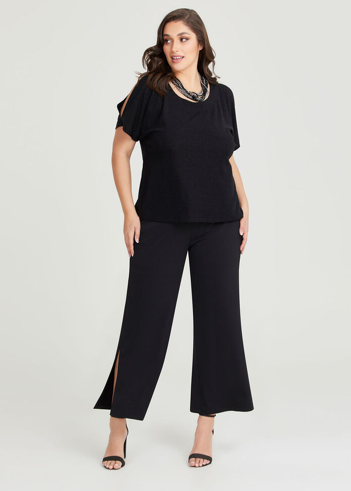 Shop Plus Size Cold Shoulder Lurex Party Top in Black | Taking Shape AU