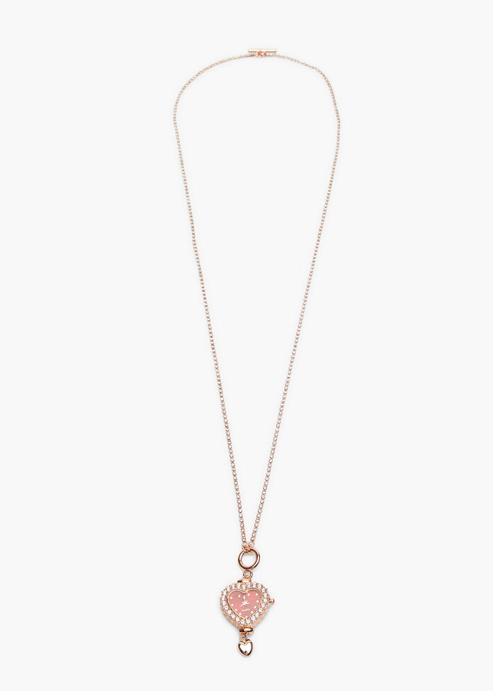 Red Watch Heart Multiwear Necklace, , hi-res