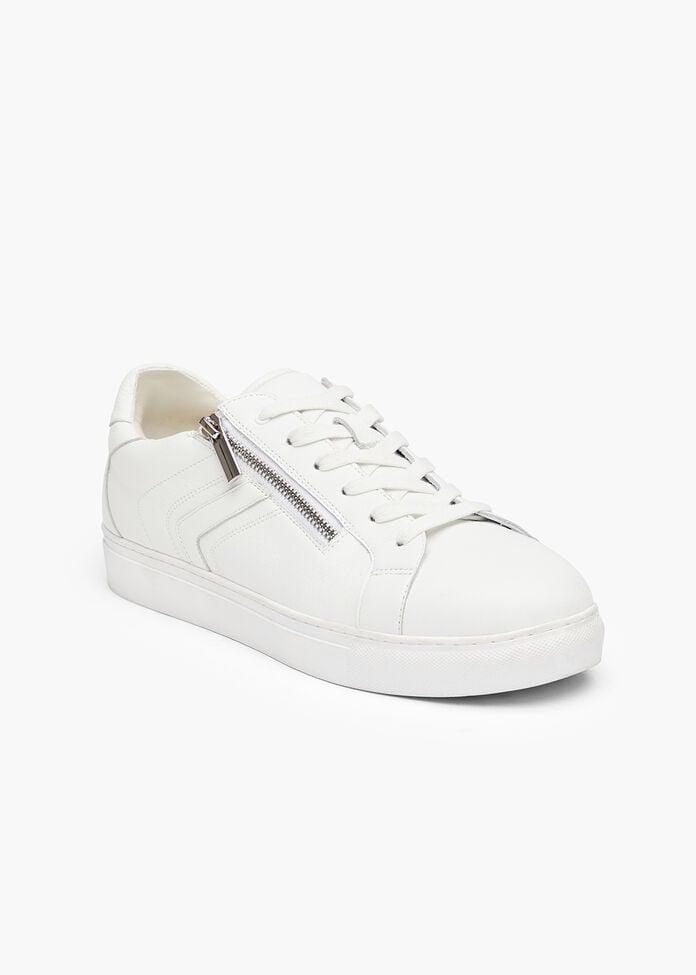 Orthotic Leather Zip Sneaker, , hi-res