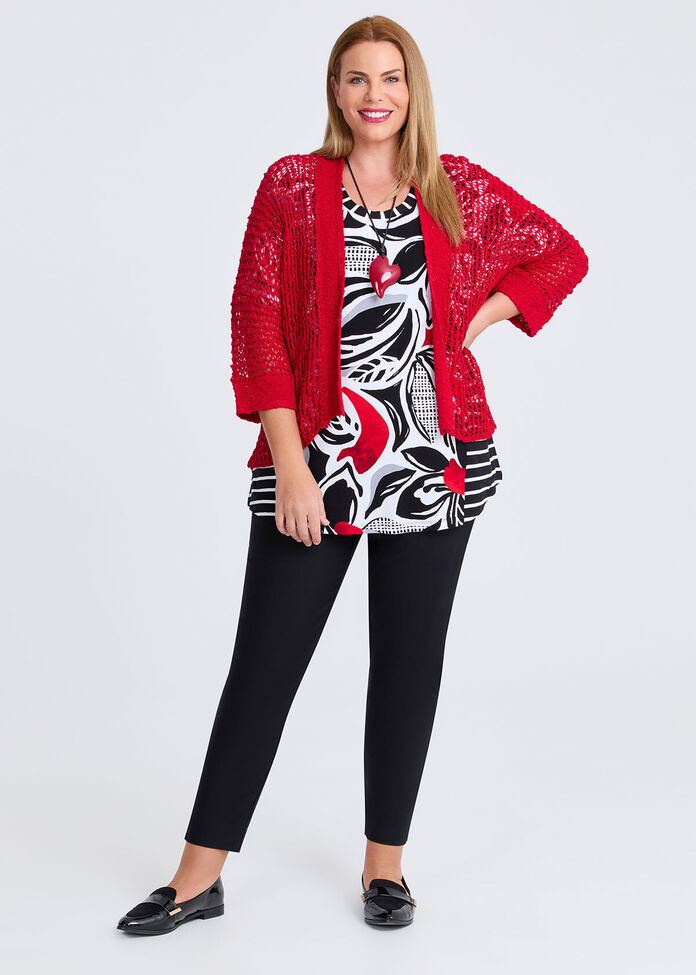 Cotton Boucle Sparkle Knit Cardigan, , hi-res