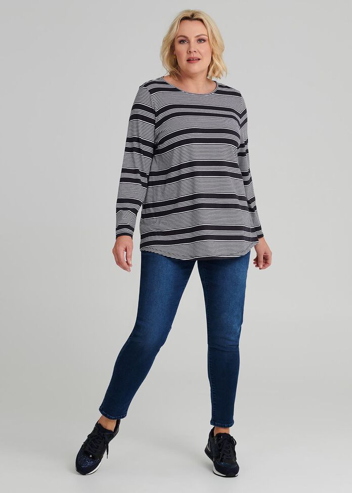Easy Wear Ls Stripe Top, , hi-res