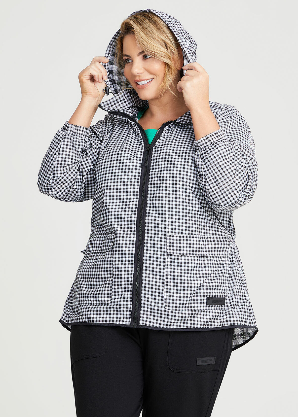 Gingham rain shop jacket