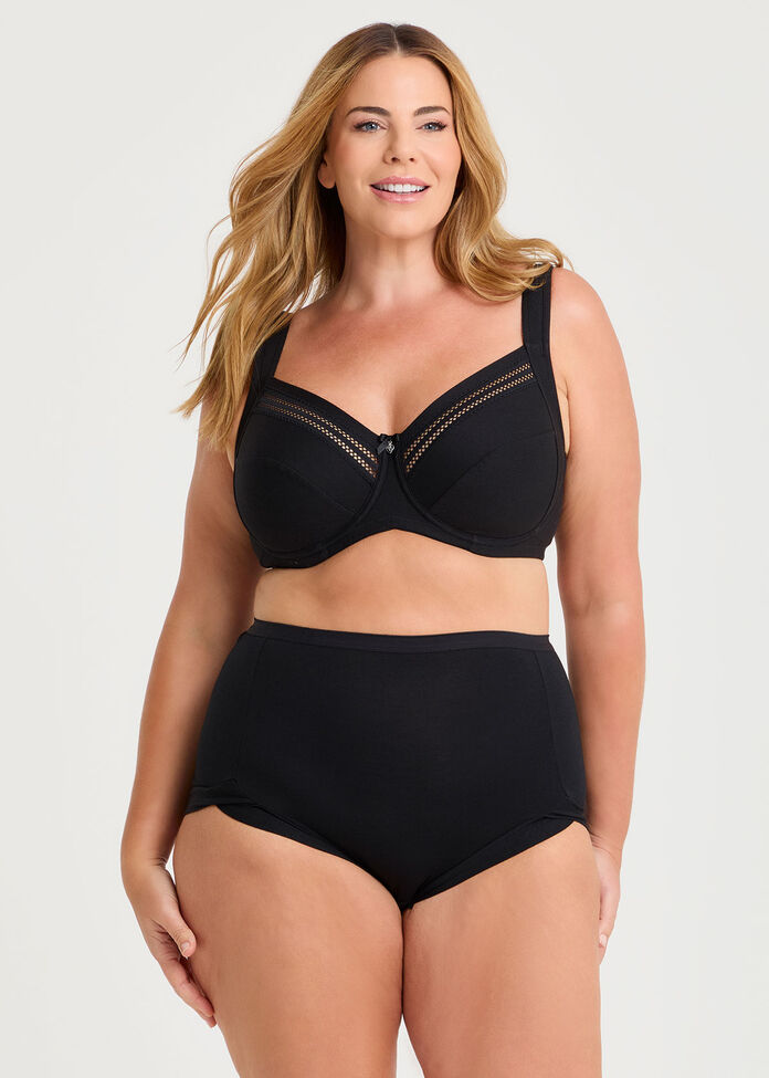 Underwire Cotton Everyday Bra, BLACK, hi-res