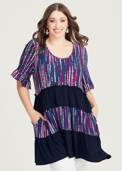 Plus Size Emme Spliced Tier Tunic