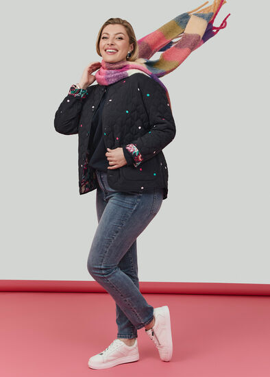 Plus Size Natural Bloom Reversible Jacket