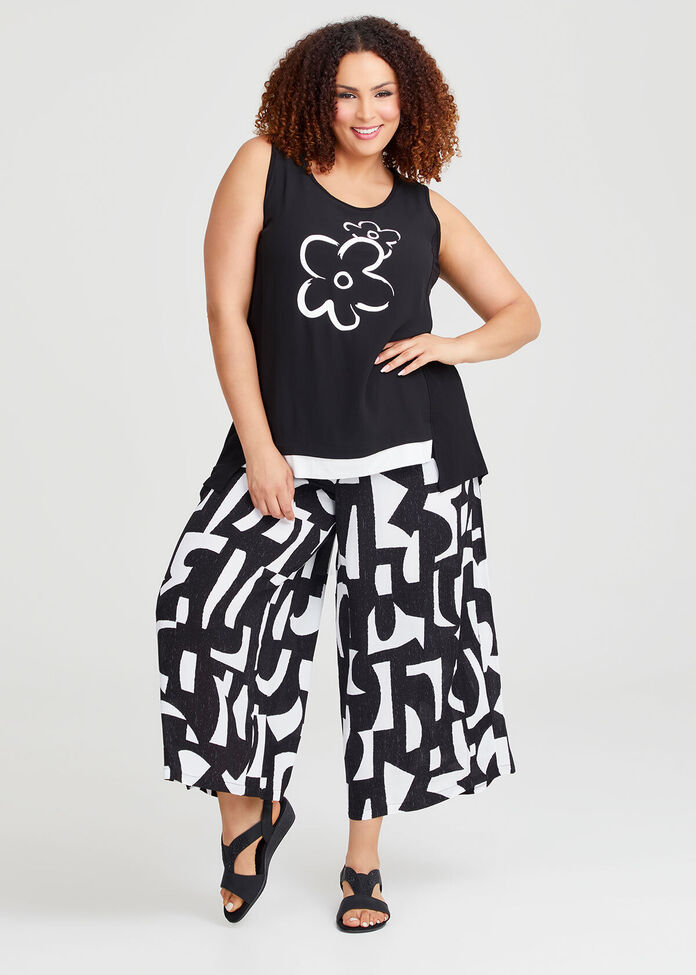 Natural Floral Sleeveless Top, , hi-res