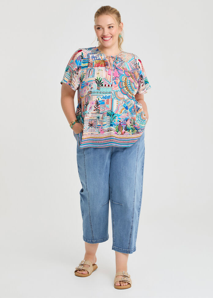 Natural Sunset Holiday Top, , hi-res