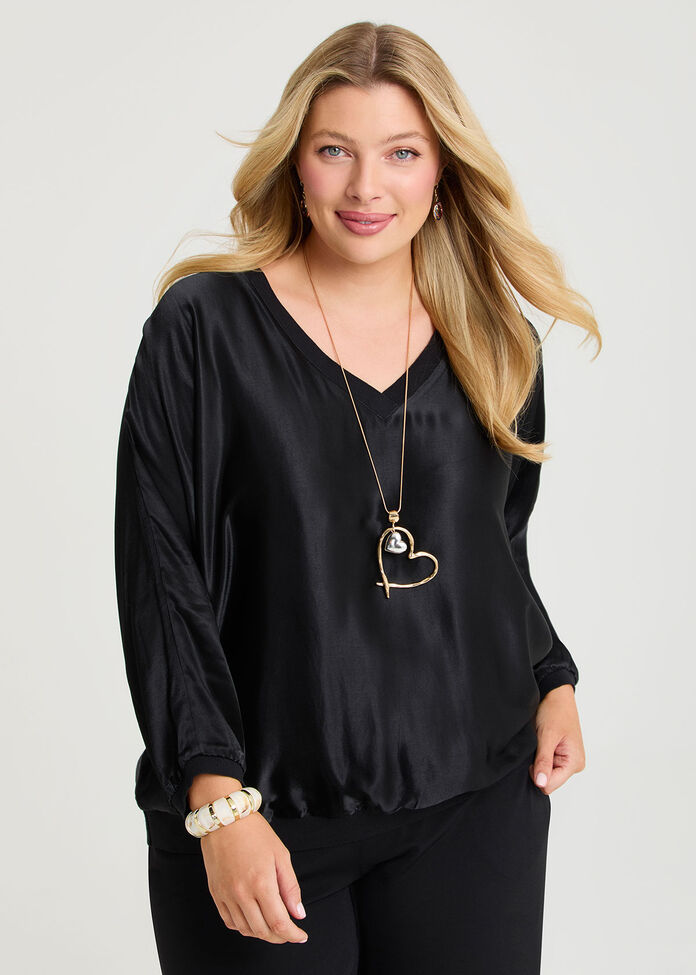 Natural Deluxe Top, BLACK, hi-res
