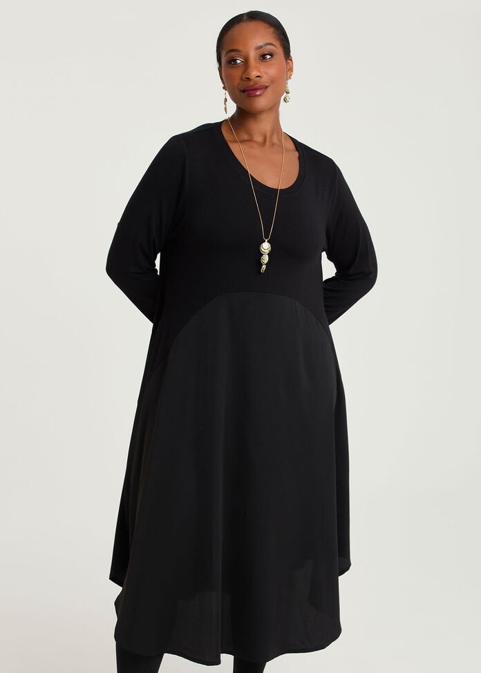 Natural Sadie Spliced Dress, , hi-res