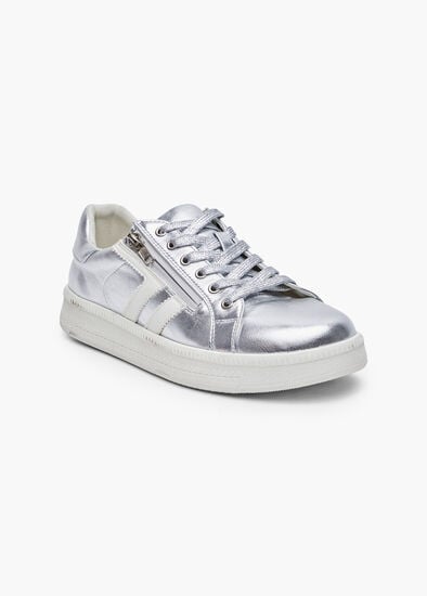 Metallic Side Zip Sneaker