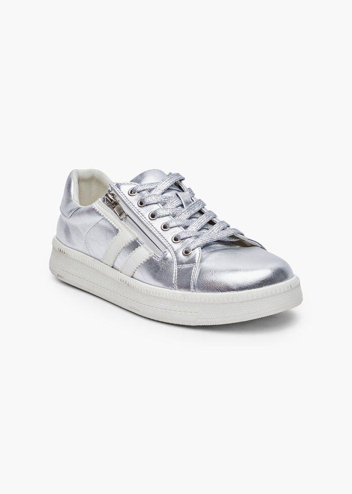 Metallic Side Zip Sneaker, , hi-res