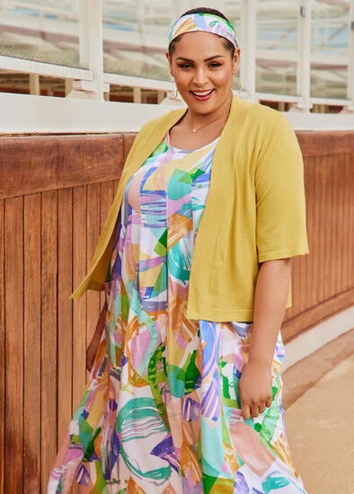 Plus Size Jessie Crop Natural Cardigan