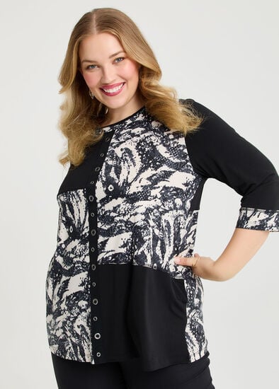 Plus Size Eyelet Spliced Luna Tunic