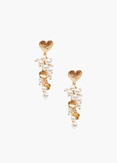 Plus Size Natural Gems Pearl Cluster Earrings