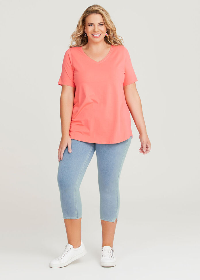Good Earth Australian Cotton V-neck T-Shirt, , hi-res