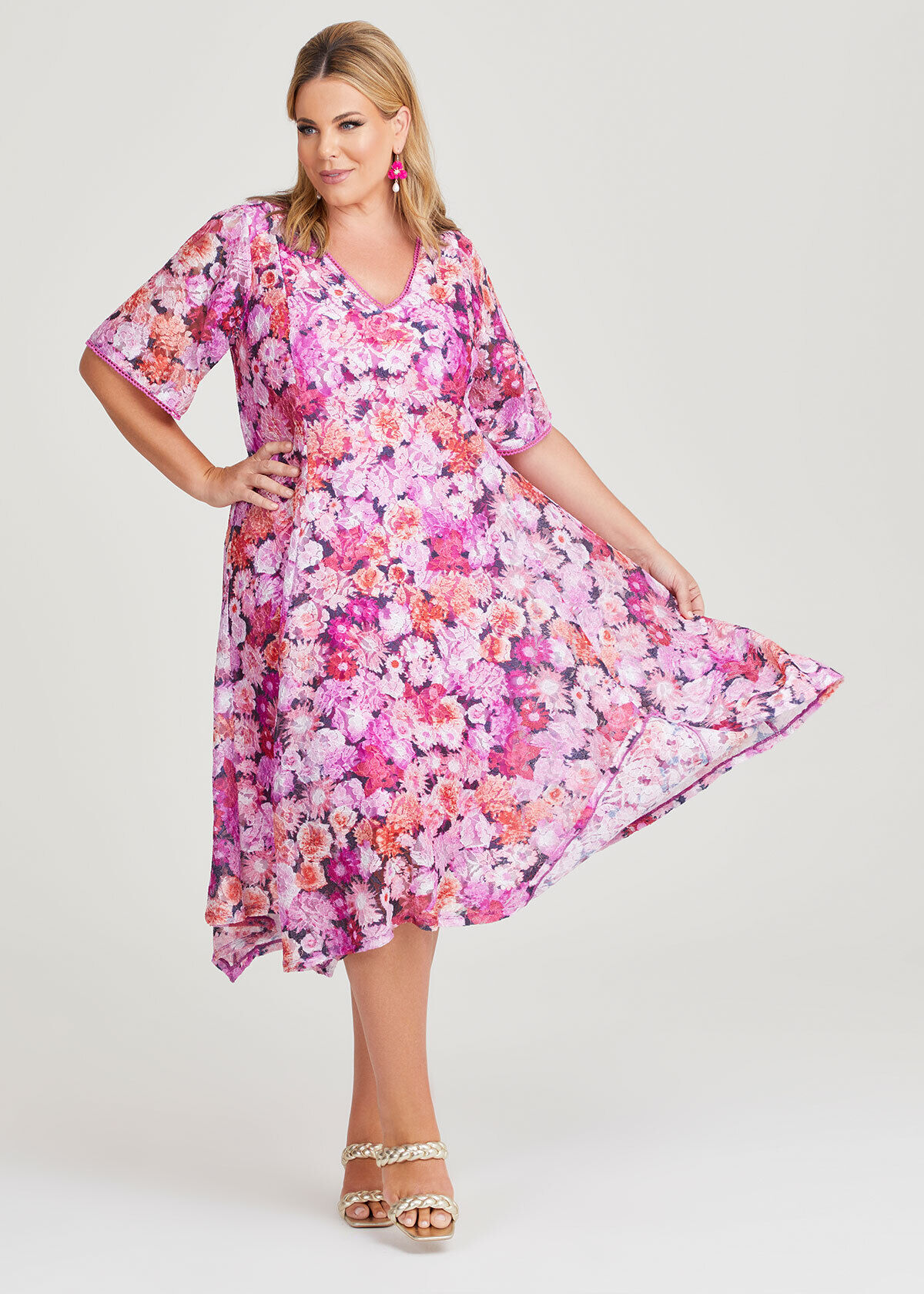Plus Size Wildflower Embroidered Dress | BLUSH