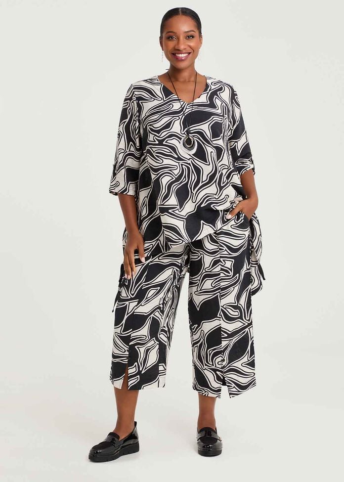 Natural Heidi Wide Crop Pant, , hi-res
