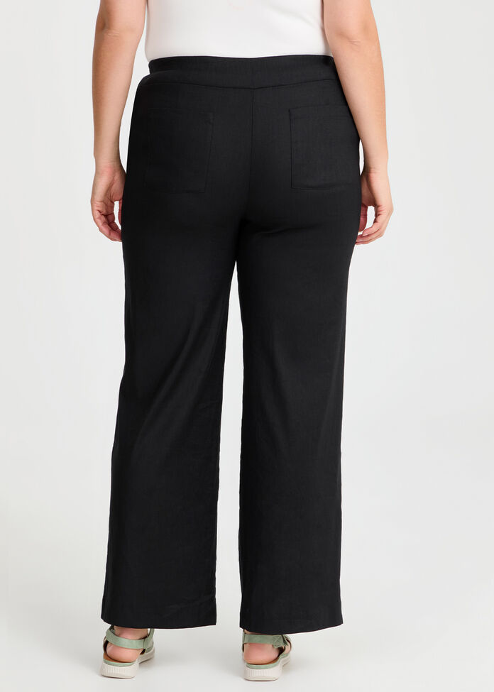 Tall Stretch Linen Bea Wide Pant, , hi-res