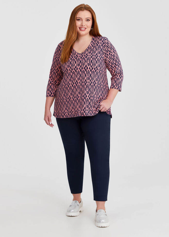 Ikat Peplum Luna Top, , hi-res