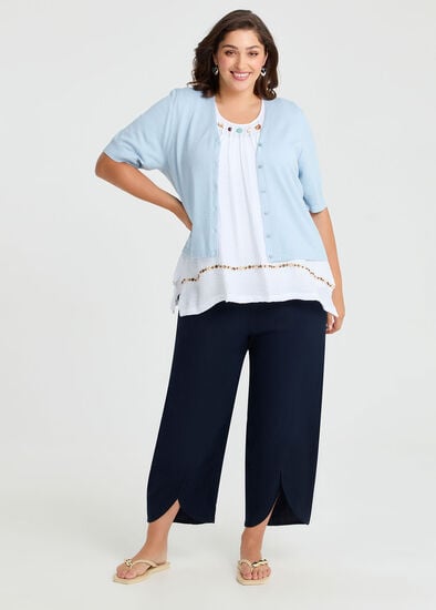 Plus Size Lantern Stretch Linen Pant