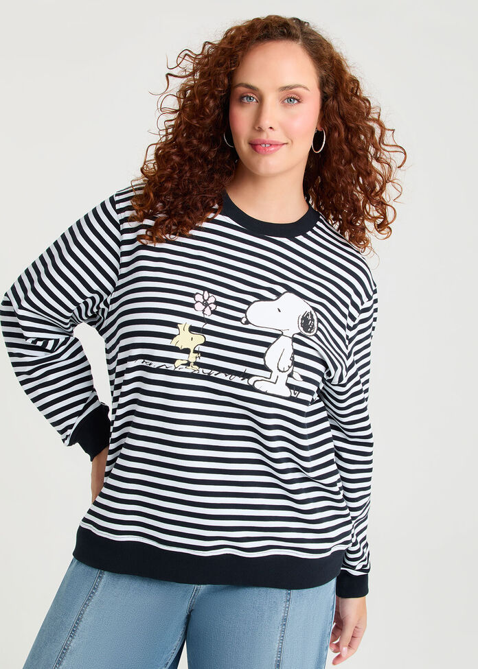 Peanuts Snoopy Stripe Sweatshirt, , hi-res