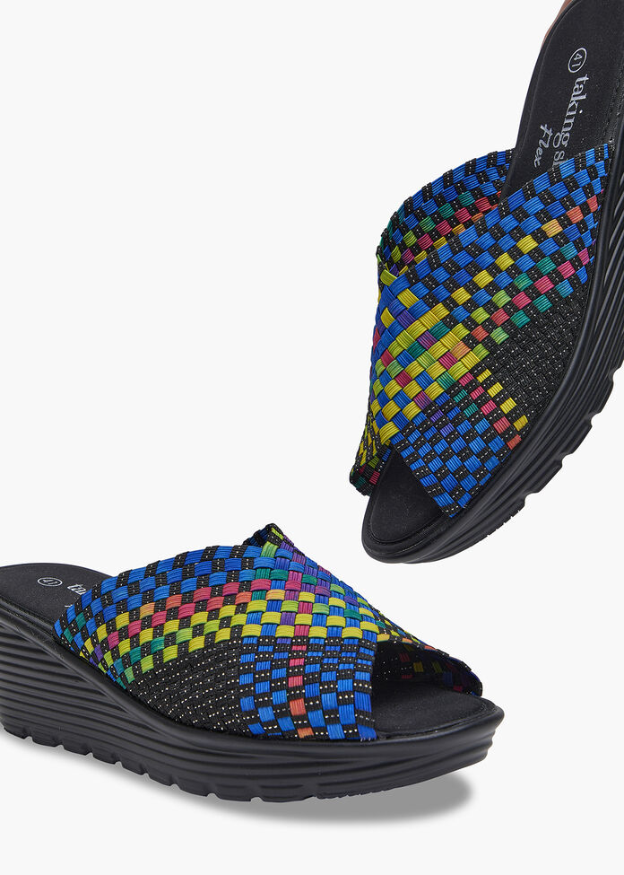 Stretch Slide Shop Black Woven Stretch Flexible Slide | Comfortable Shoes | Taking ...