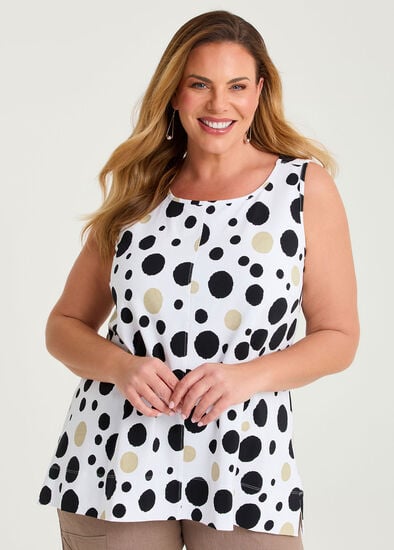 Plus Size Cotton Spot Swing Tank