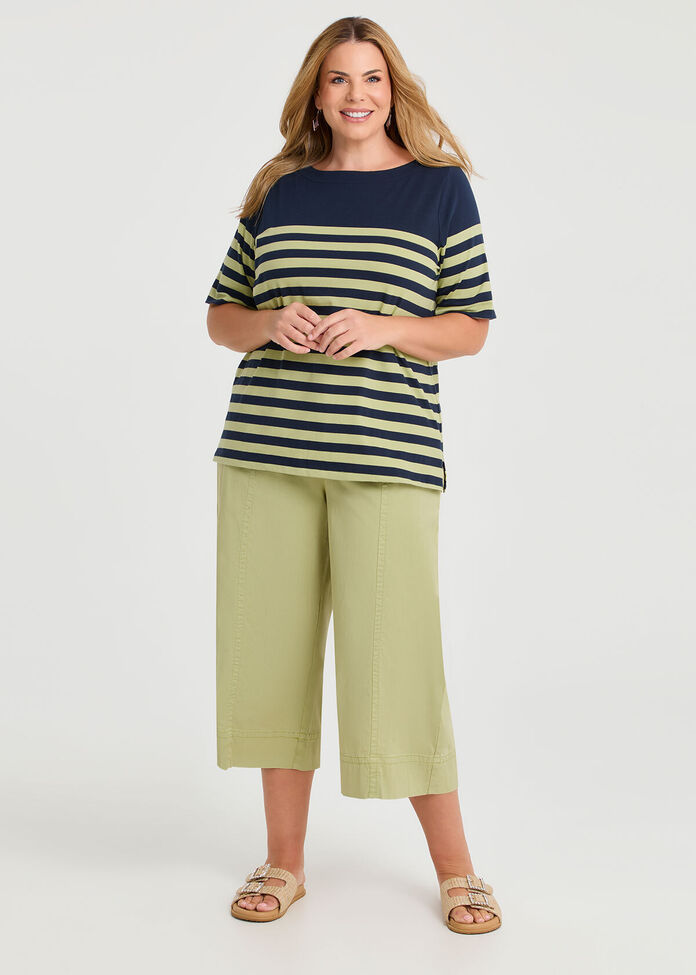 Cotton Breton Stripe Top, , hi-res