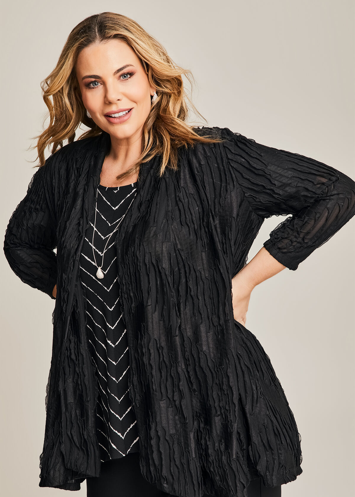 Shop Plus Size Swing Cardigan in Black Sizes 12 30 Taking Shape NZ