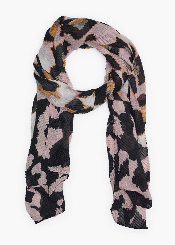 Pleated Animal Scarf, , hi-res