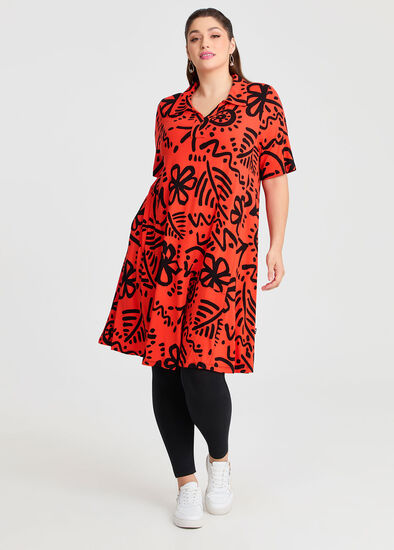Plus Size Natural Abstract Ayana Spot Dress