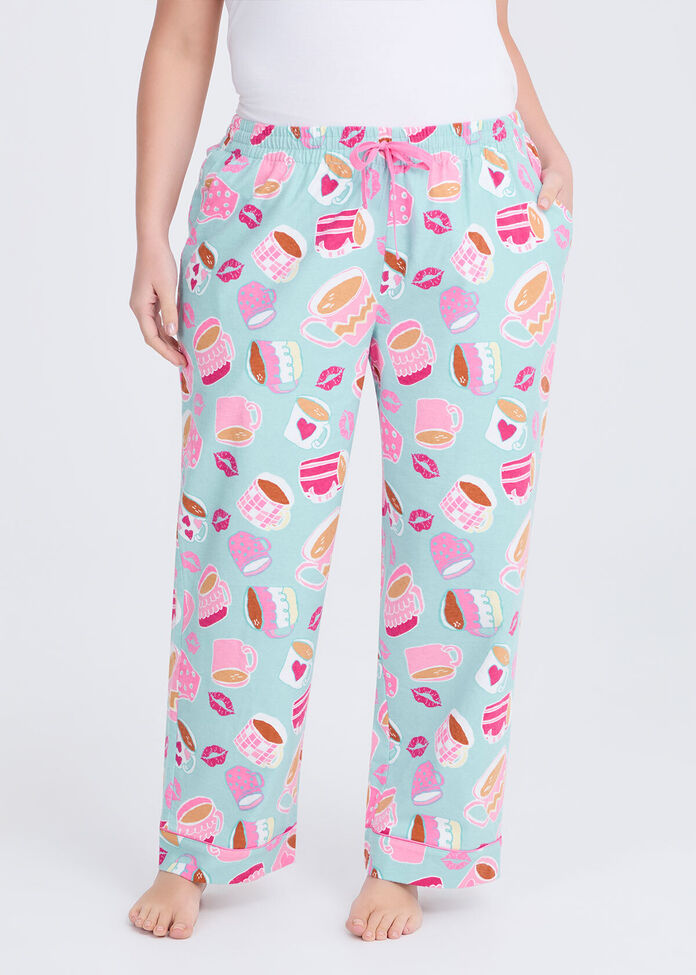 Flannelette Coffee Pyjama Pant, , hi-res