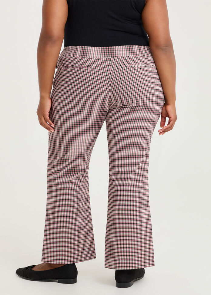 Petite Check Bootleg Natural Pant, , hi-res