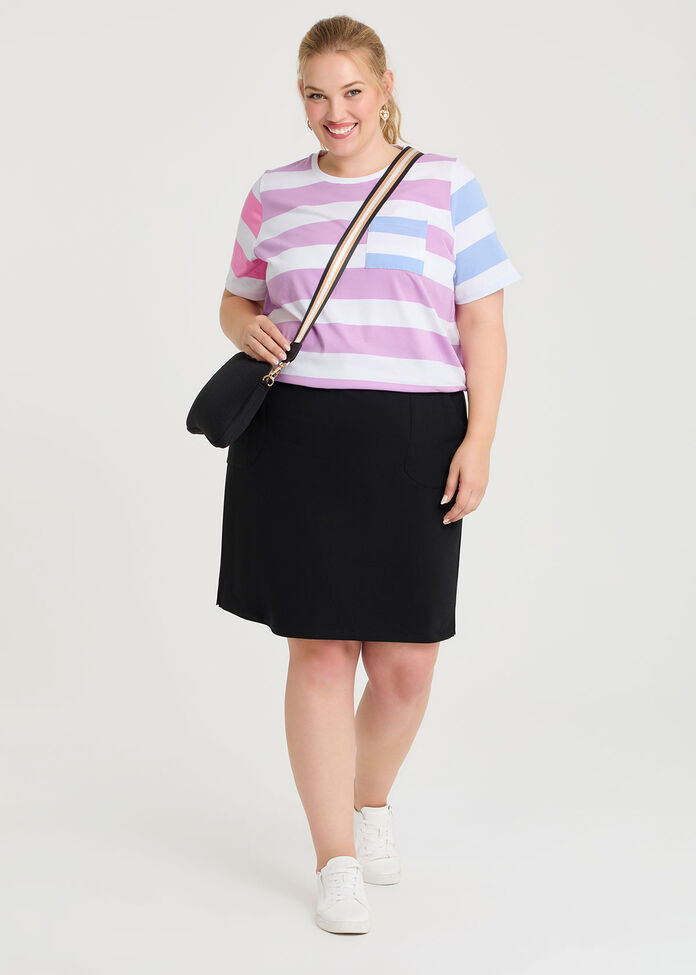 Cotton Travel Knee Length Skirt, , hi-res