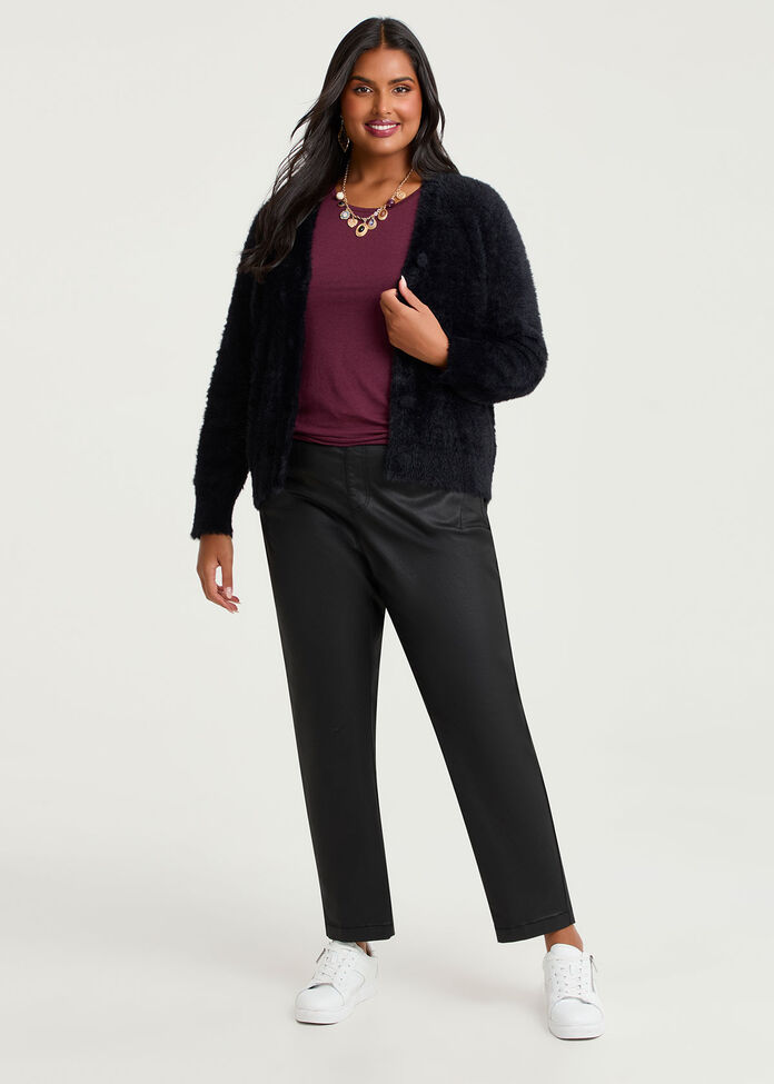 Fluffy Knit Short Cardigan, , hi-res
