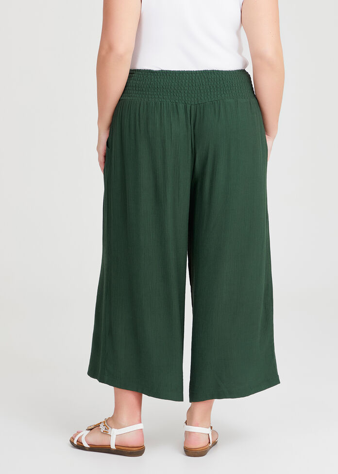Shirred Waist Wide Leg Pant, , hi-res