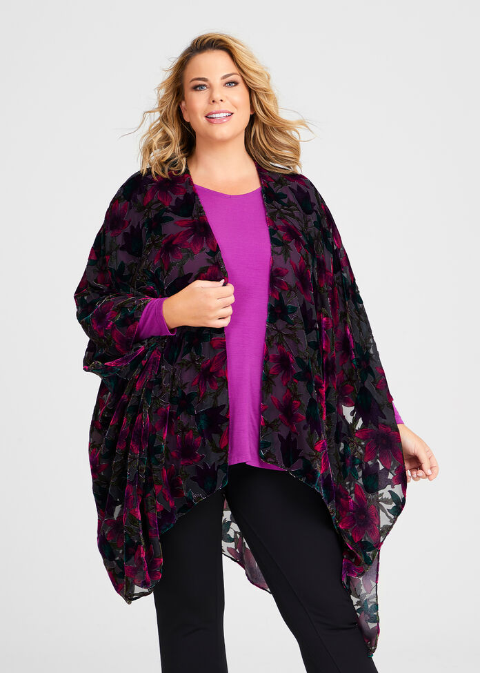 Floral Burnout Cape, , hi-res