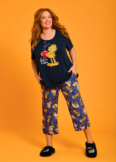 Plus Size Garfield Pyjama 3/4 Pant